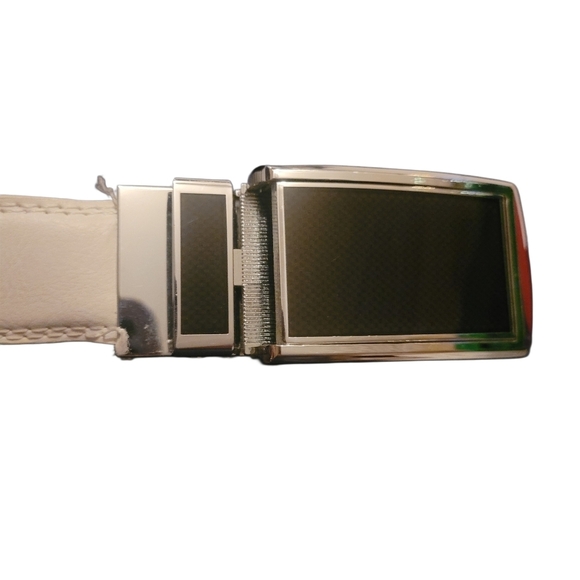 Milano premium white Italian style leather and PU belt - Picture 2 of 5